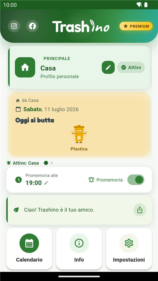 Trashino's home screen